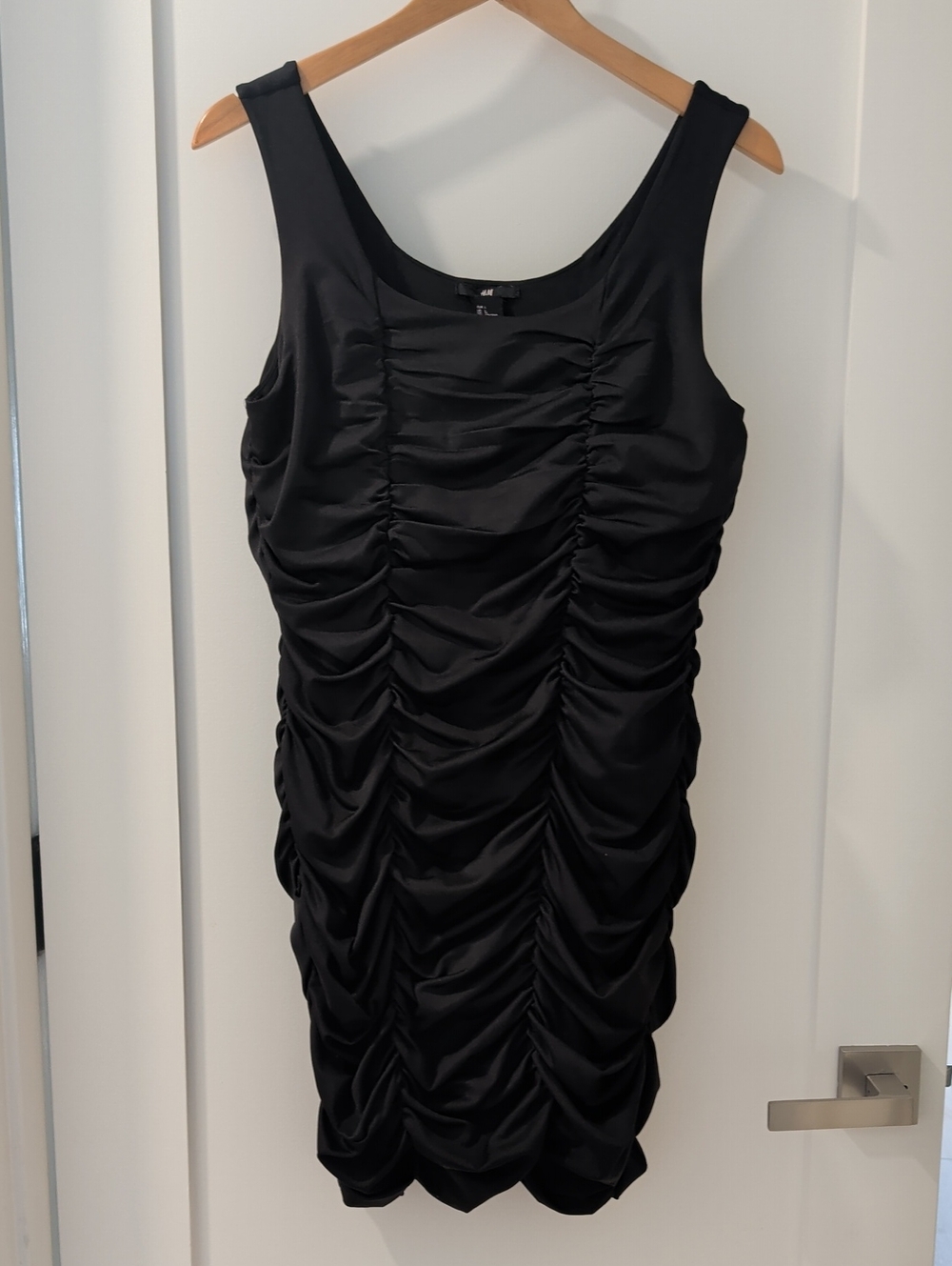 H&M Black Ruched Tank Mini Dress